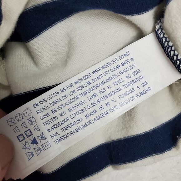 Forever 21 Striped Short Sleeve Tee Shirt White Blue Size Medium - Picture 7 of 7